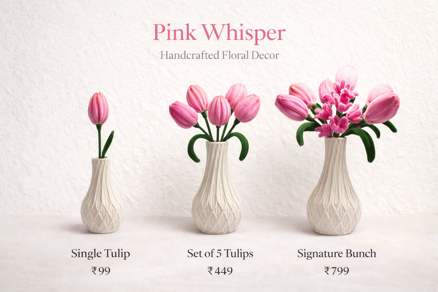 Pink Whisper – Handmade Floral Vase Decor